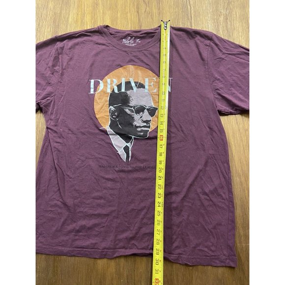 Malcom X Driven Purple Graphic Crew Neck Tee XXL - Picture 4 of 6